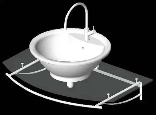 Porcher glass plan and basin
