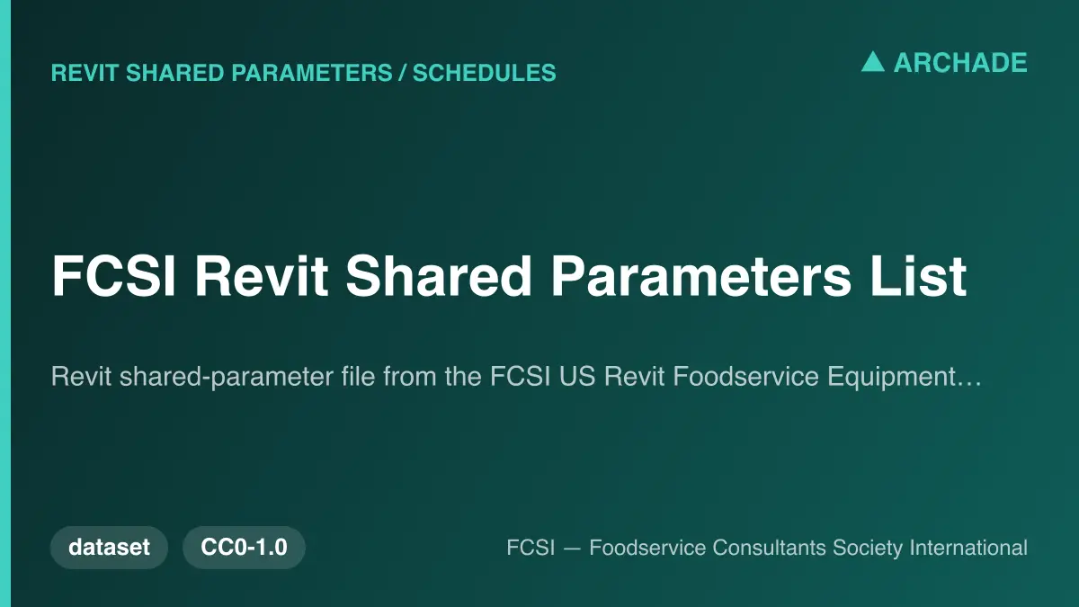 FCSI Revit Shared Parameters List