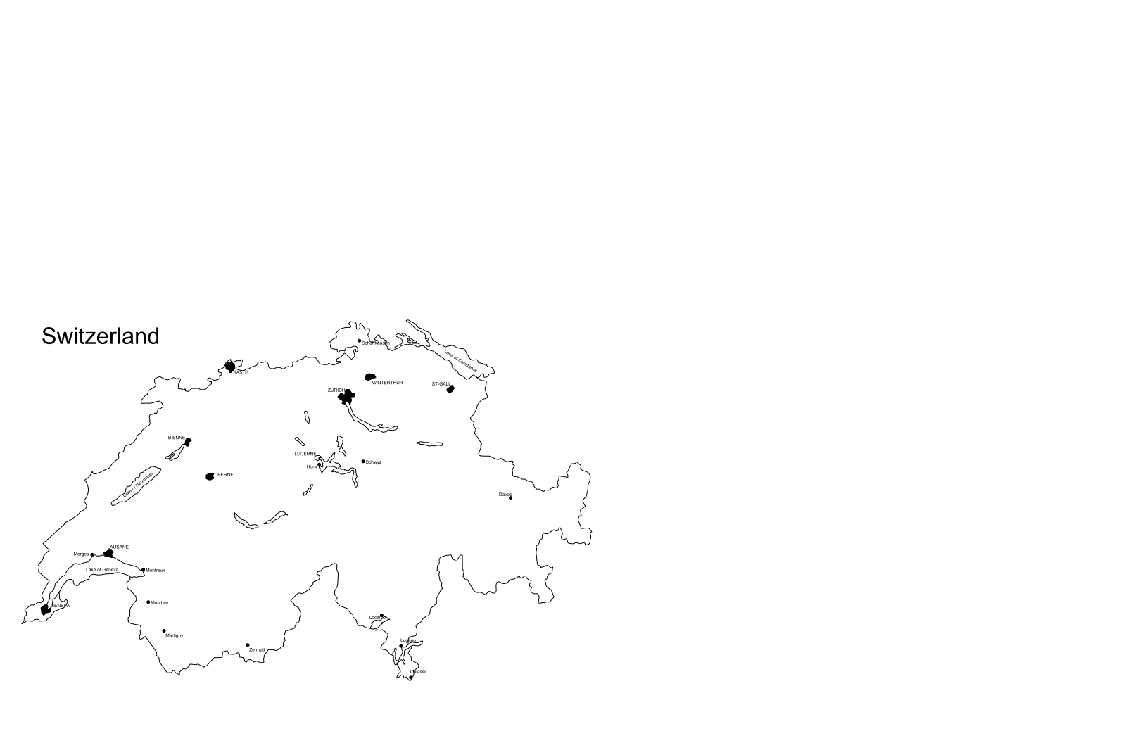 Map of Switzerland
