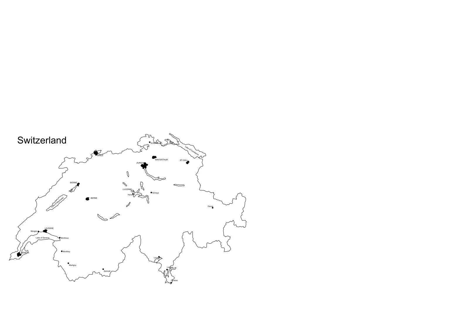 Map of Switzerland