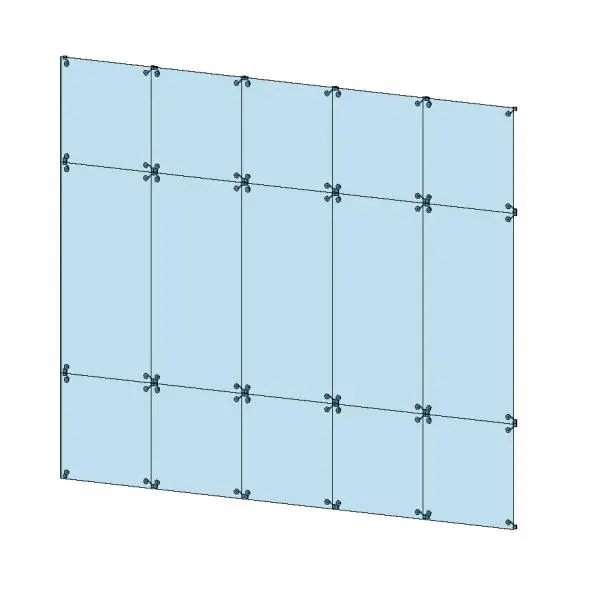 Seamless Curtain Panel w Angled Standoffs
