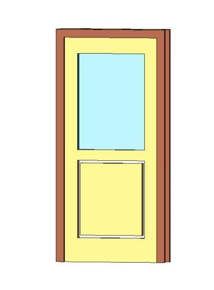 Panel Door with Glass Window