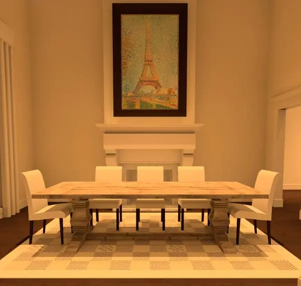 Restoration Hardware Trestle Dining Table — preview 1, by Daniel K (RevitCity, CC0)