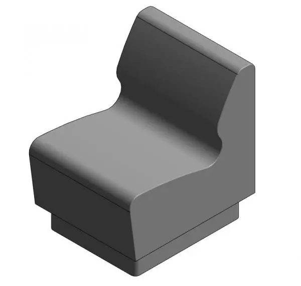 Detention Armless Chair — preview 1, by Fred Ibarra (RevitCity, CC0)