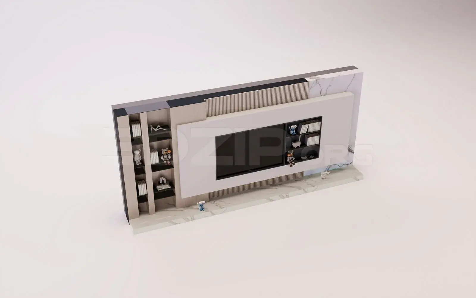 TV Wall 3D Model in