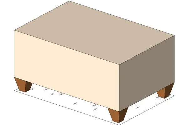 Foot stool with legs — preview 1, by bwwoz (RevitCity, CC0)