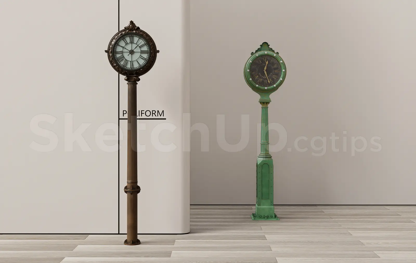 Victorian Style Double Sided Street Clock — preview 1 (cgtips, CC0)