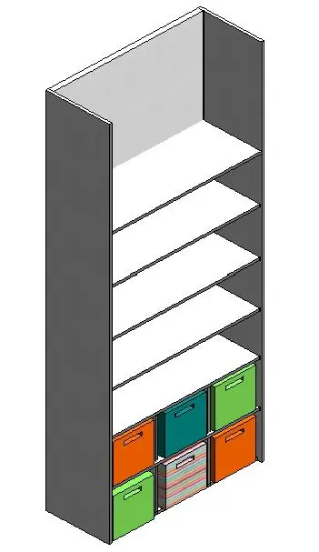 Book Shelf with Storage Boxes