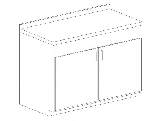 Cabinet_Double Door w_Counter — preview 1, by Kyle Wright @ The Ohio State University (RevitCity, CC0)