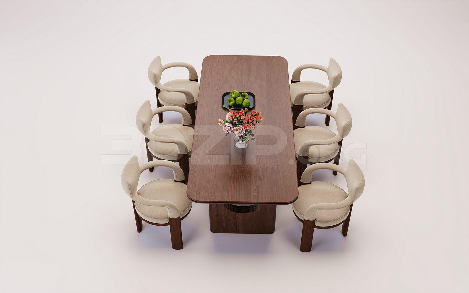 Dining Table and Chair — preview 1 (3dzip)