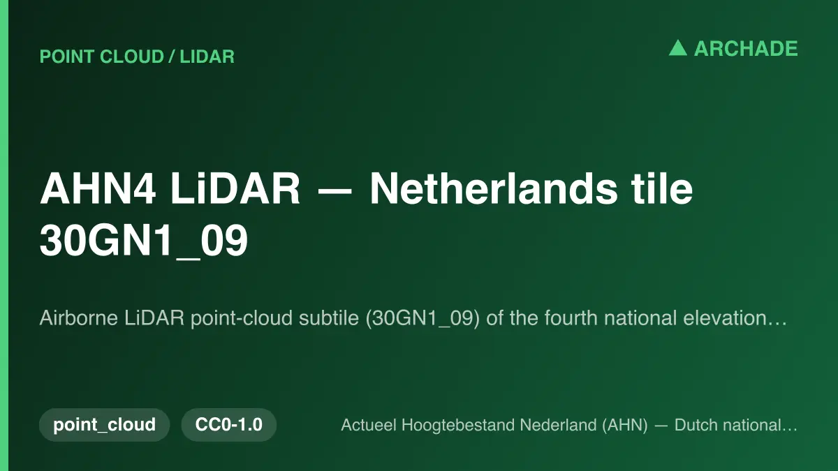 AHN4 LiDAR — Netherlands tile 30GN1_09