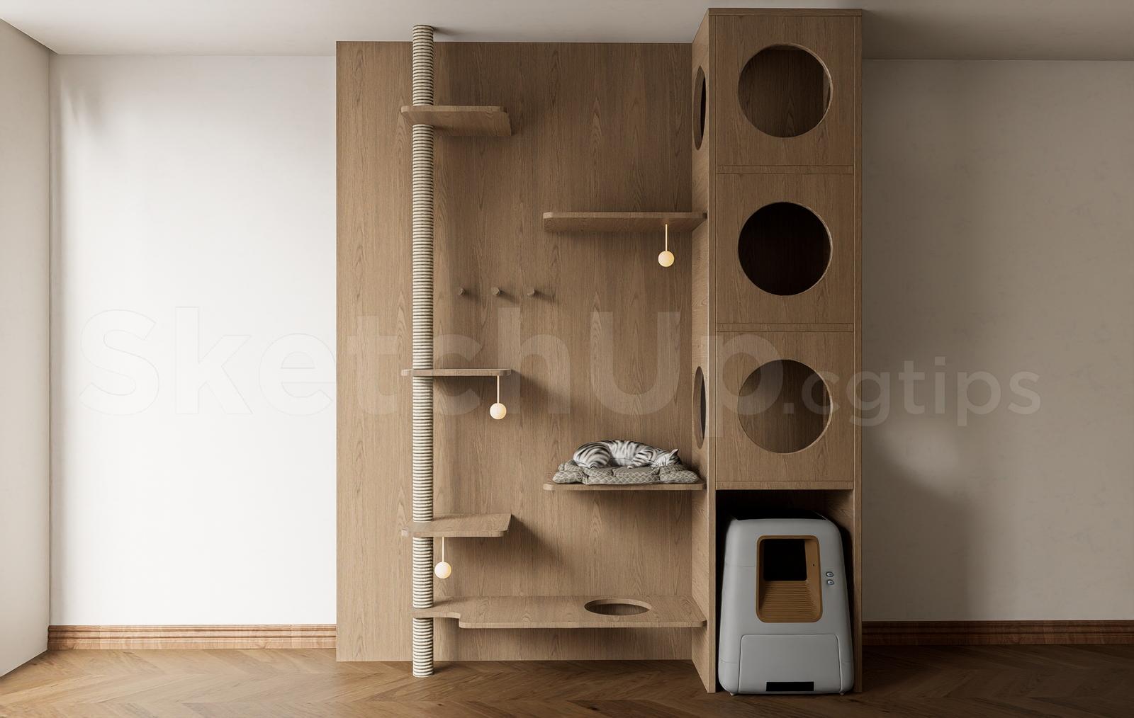 Modern Cat Wall Climber and Cat House