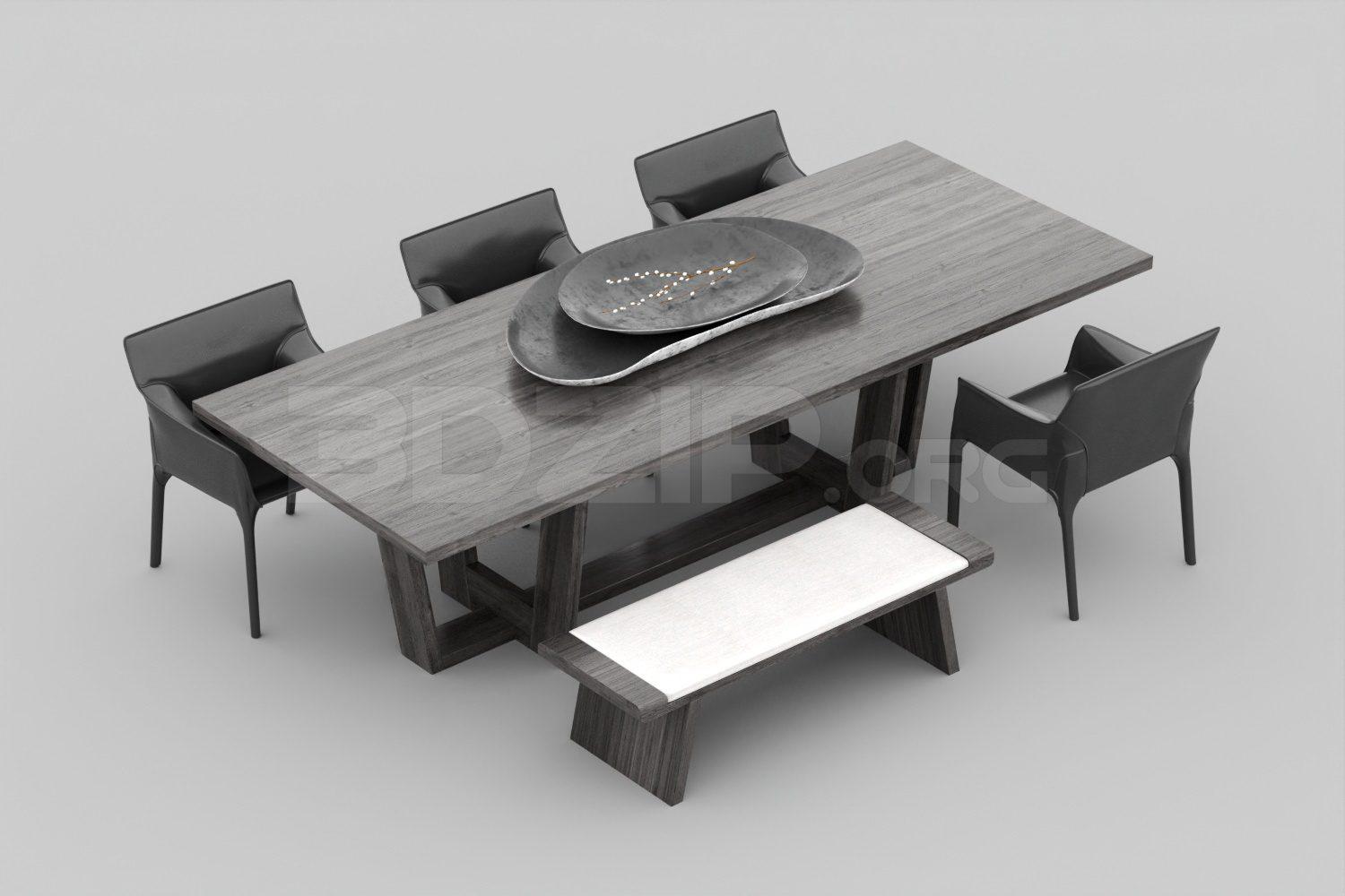 Dining Table And Chair — preview 1 (3dzip)