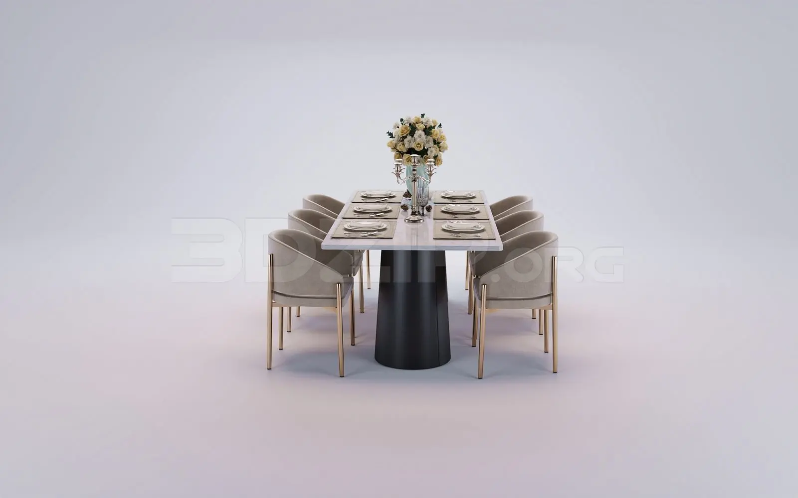 Dining Table And Chair — preview 1 (3dzip)