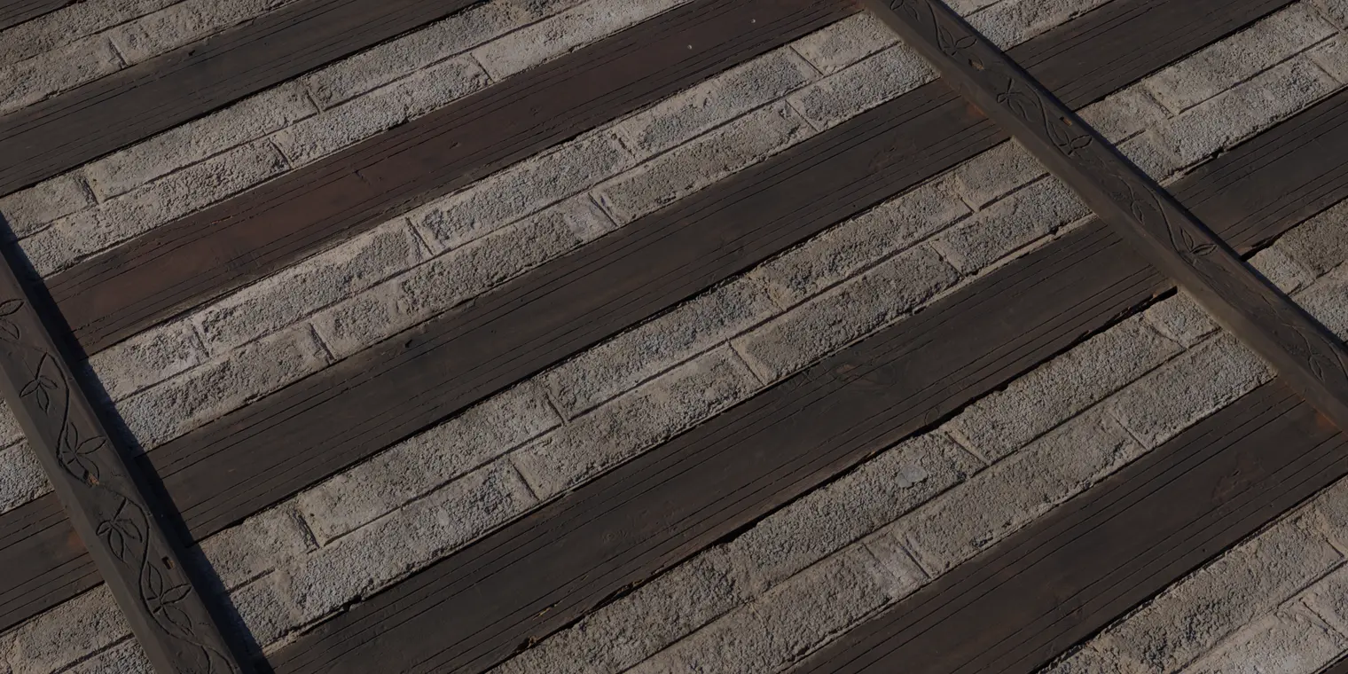 Wood Inlaid Concrete Wall — preview 1, by Amal Kumar (Poly Haven, CC0)