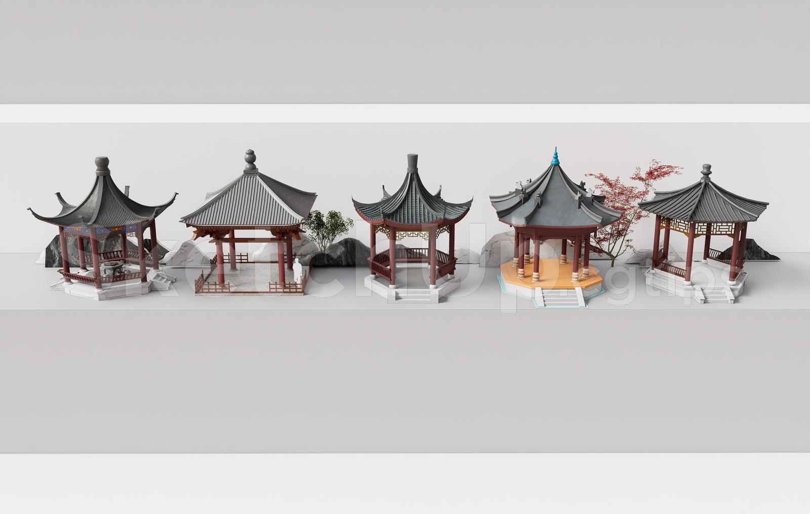 Chinese Style Garden Pavilions Pack