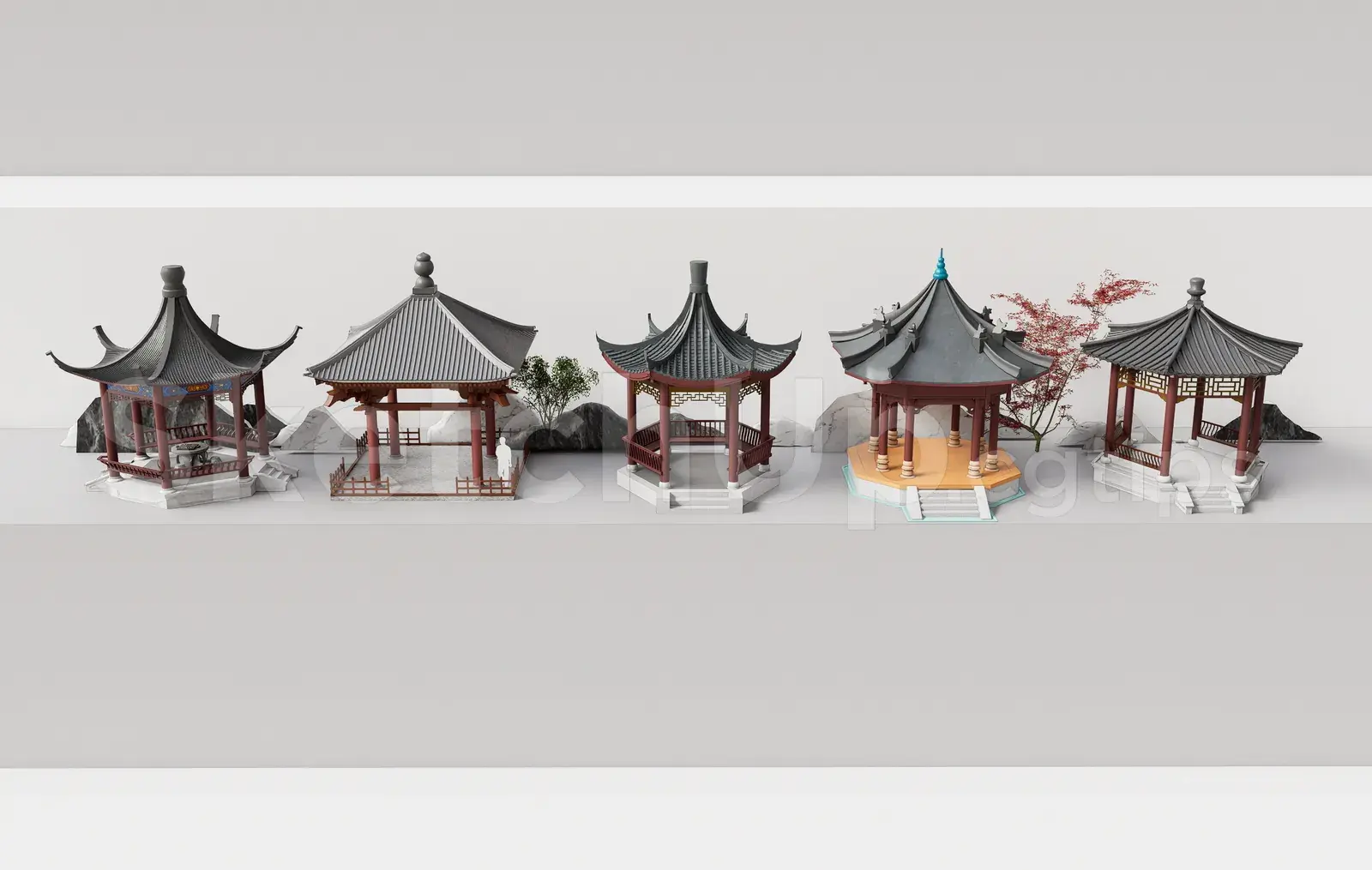 Chinese Style Garden Pavilions Pack