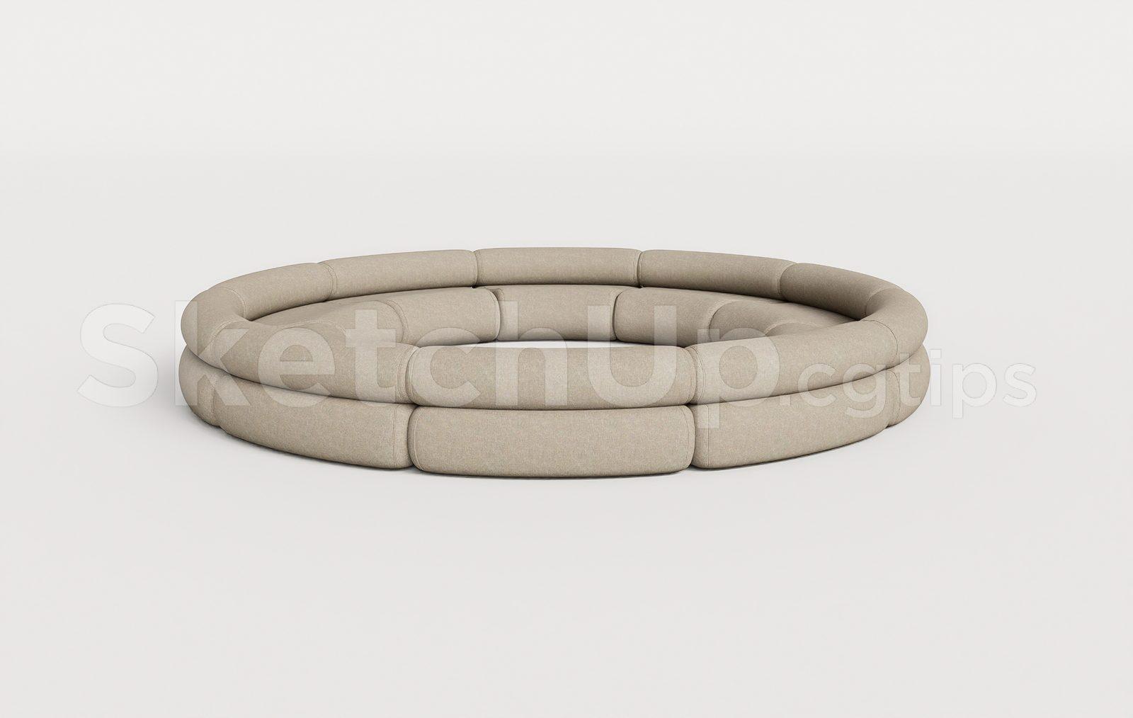 Round Modular Sofa – SketchUp 3D Furniture