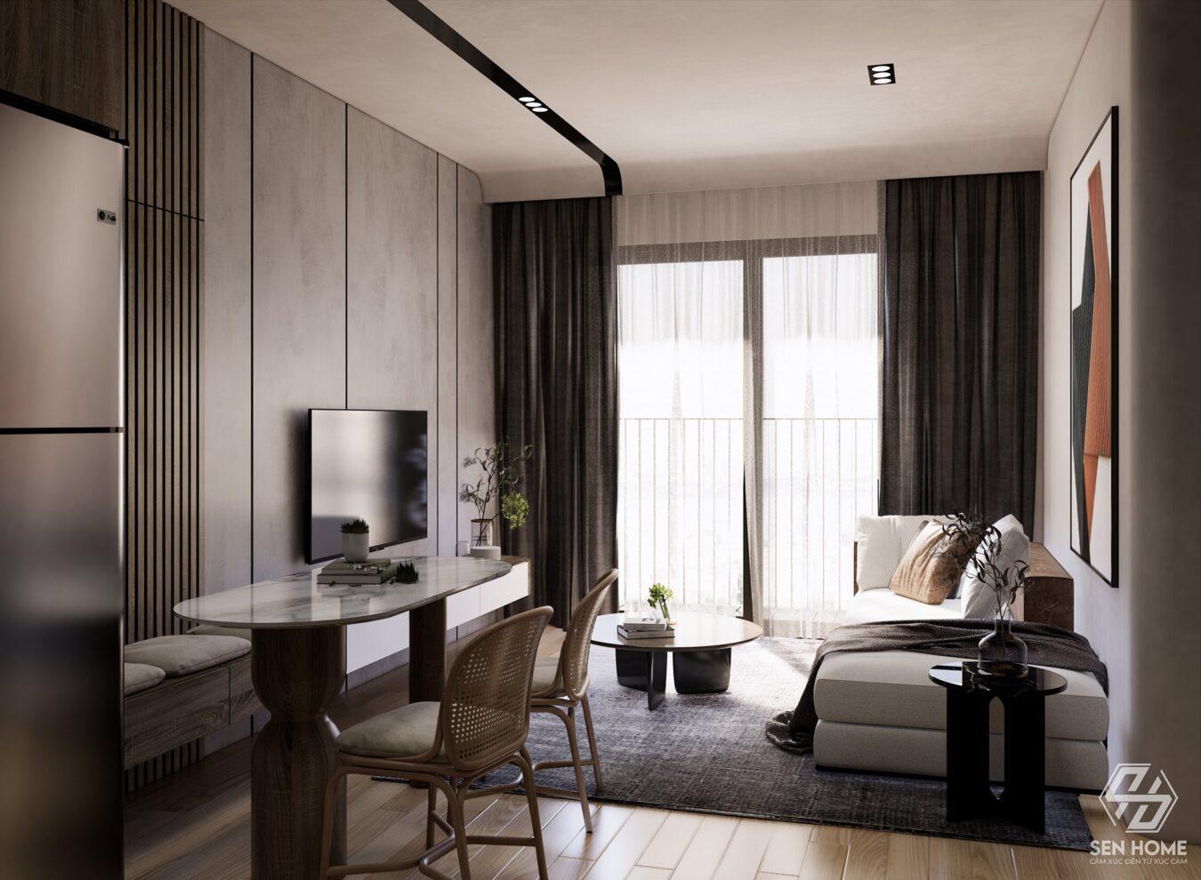 Interior Living Room- Kitchen