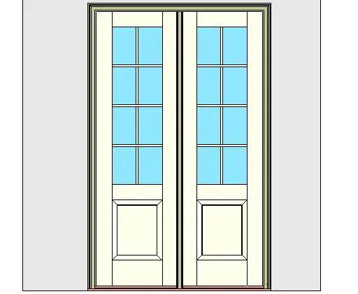 Kolbe Ultra Series Outswing Entrance Door 2-Wide 1-Panel Oak Sill Units