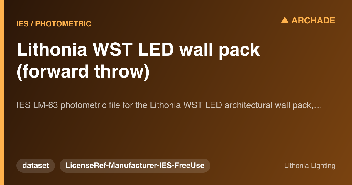 Lithonia WST LED wall pack (forward throw)