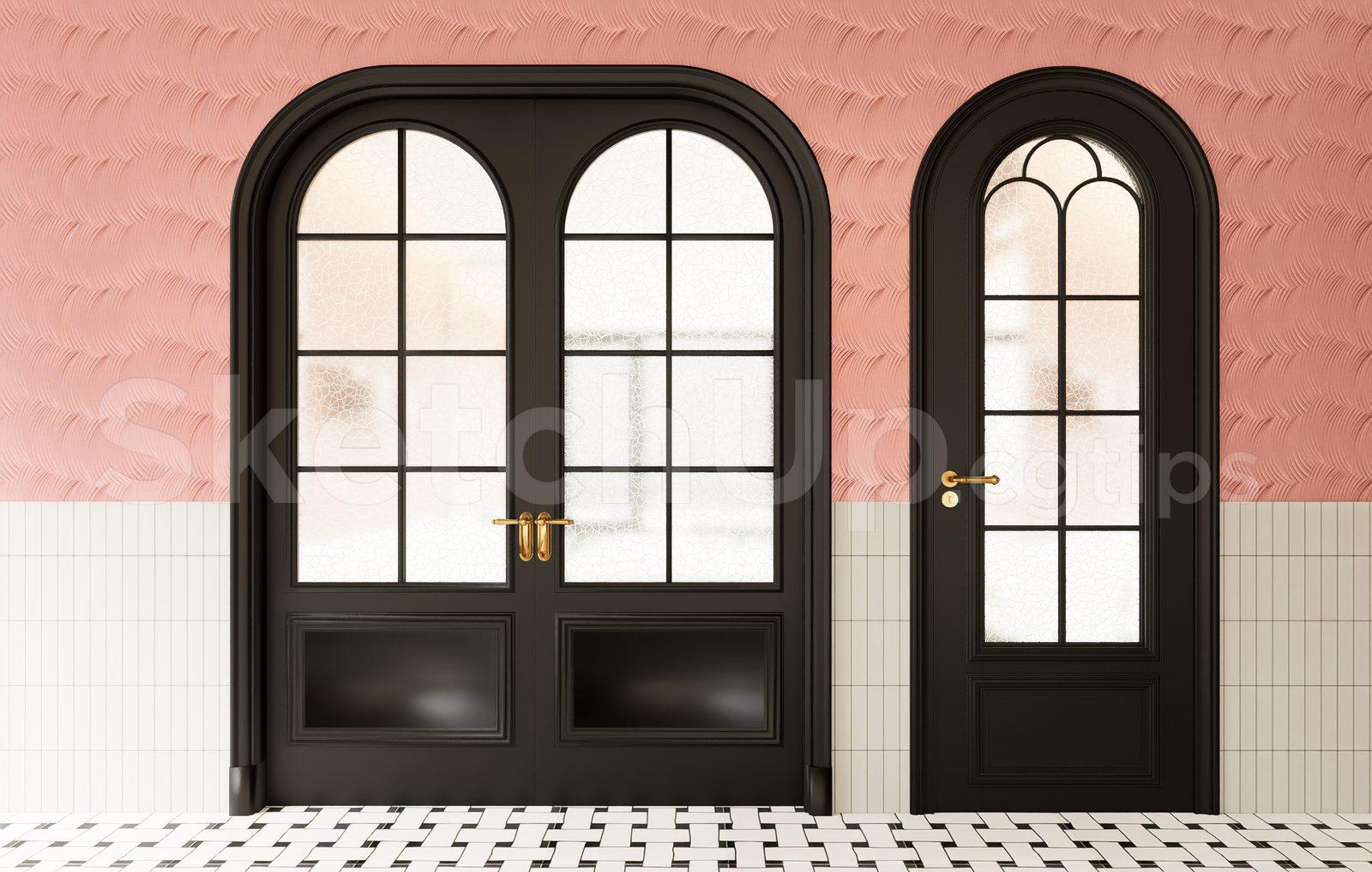Modern Classic Black Arched Double and Single Doors