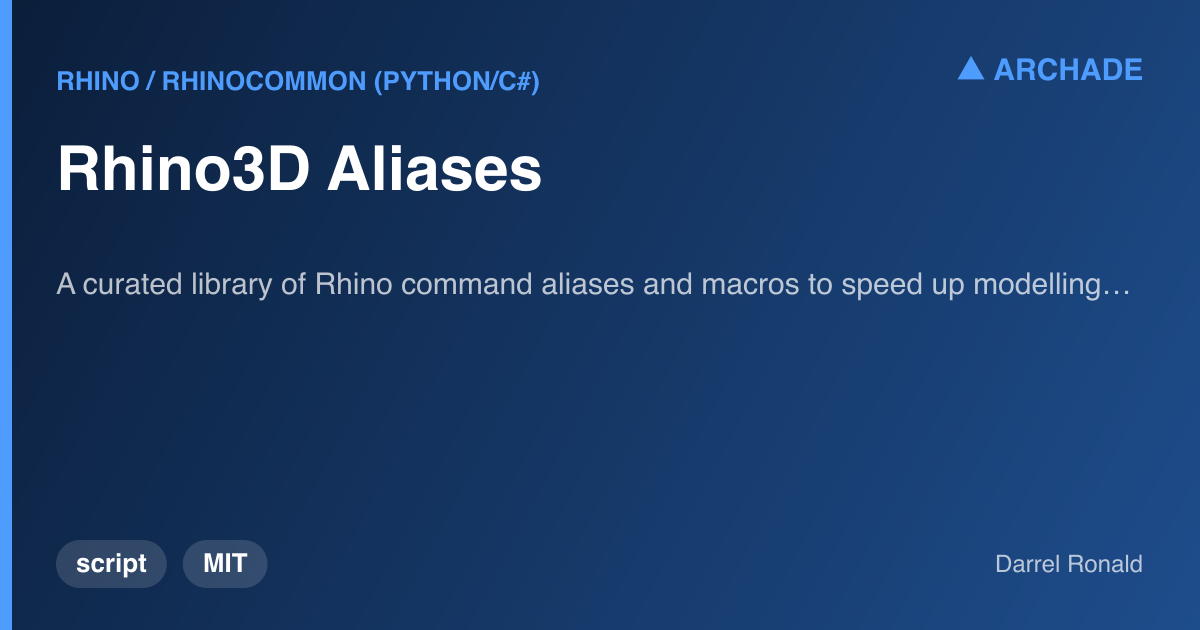 Rhino3D Aliases
