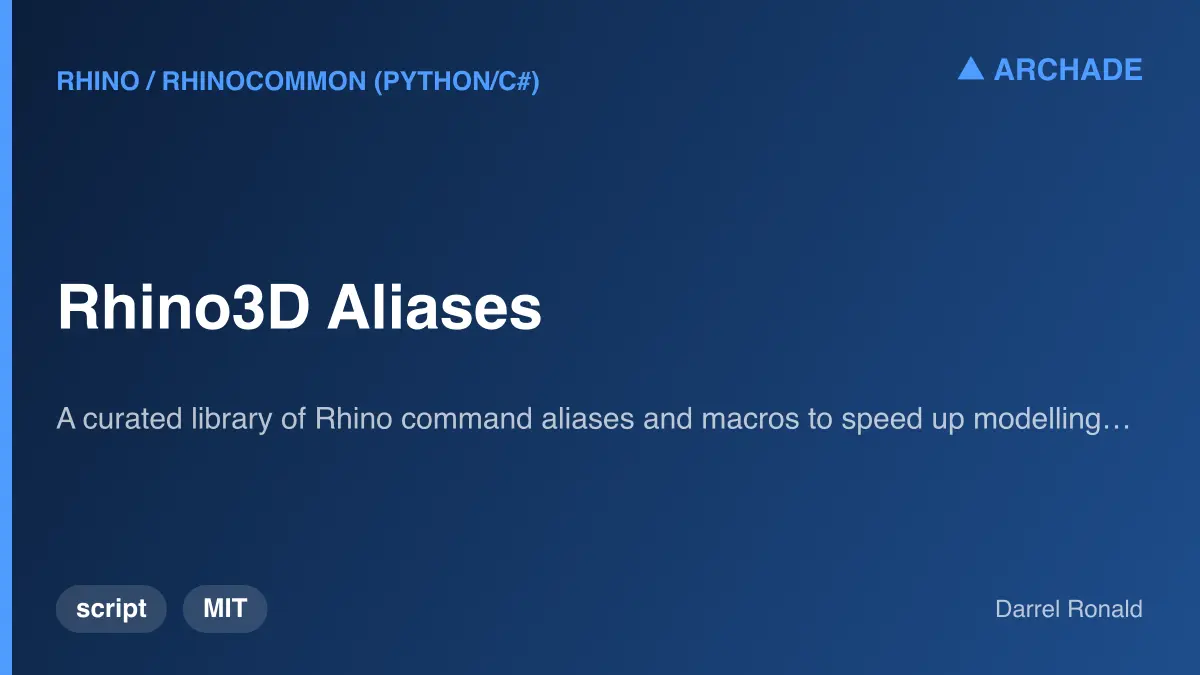 Rhino3D Aliases