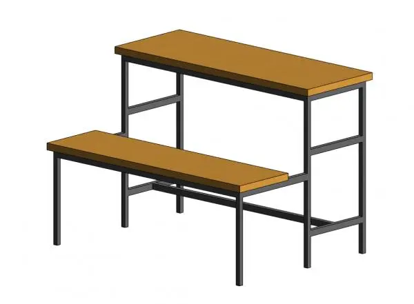 Student table chair — preview 1, by PeaceLand (RevitCity, CC0)