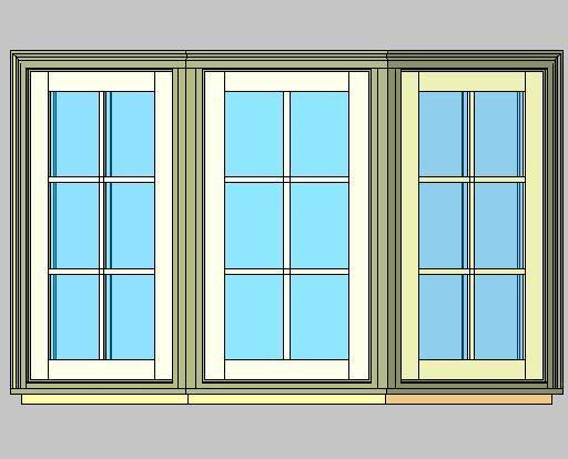 Kolbe Ultra Series Casement 3-Wide N Series 30 Degree Bay Units