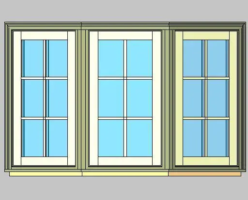 Kolbe Ultra Series Casement 3-Wide N Series 30 Degree Bay Units