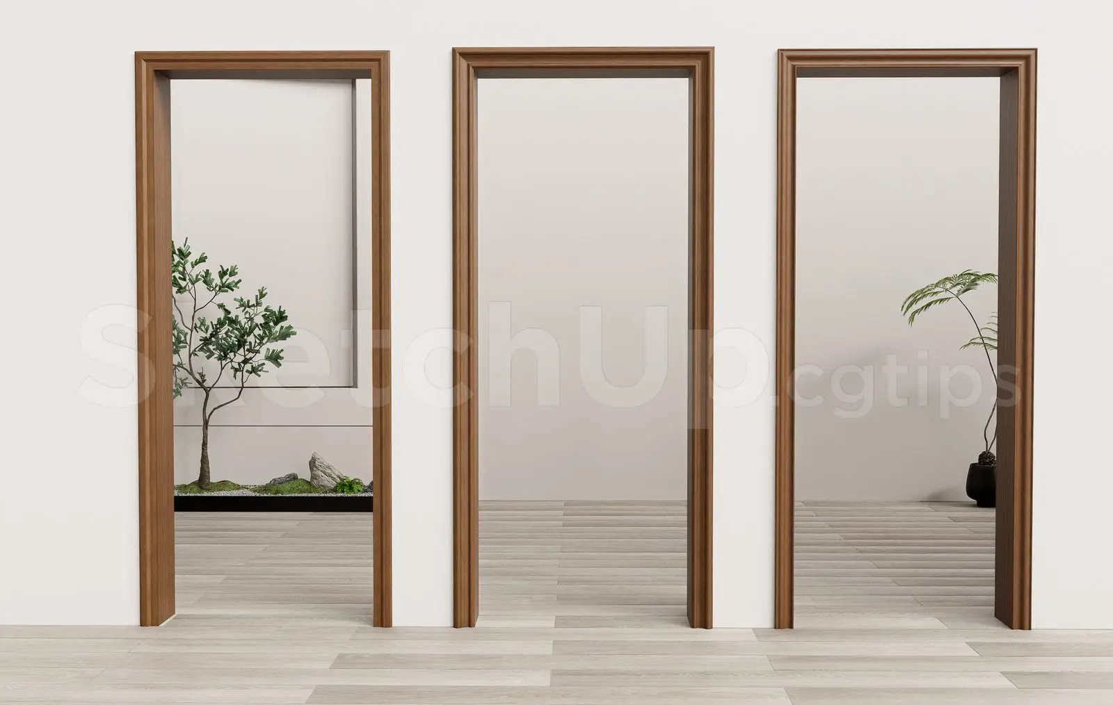 Classic Wooden Arched Doorway — preview 1 (cgtips)