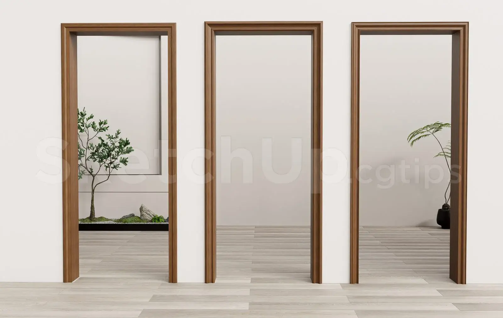 Classic Wooden Arched Doorway