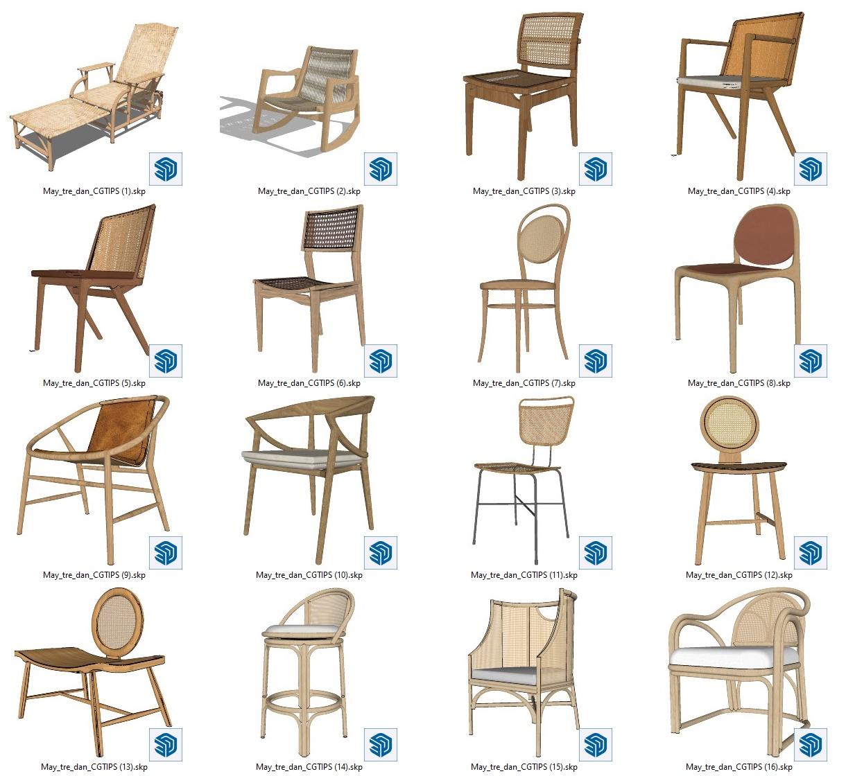 A Collection Of Furniture Rattan