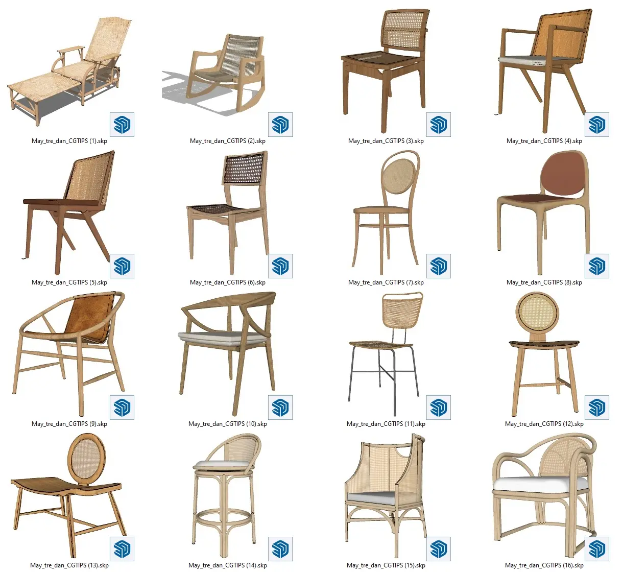 A Collection Of Furniture Rattan