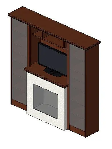 Entertainment Center with Fireplace and TV