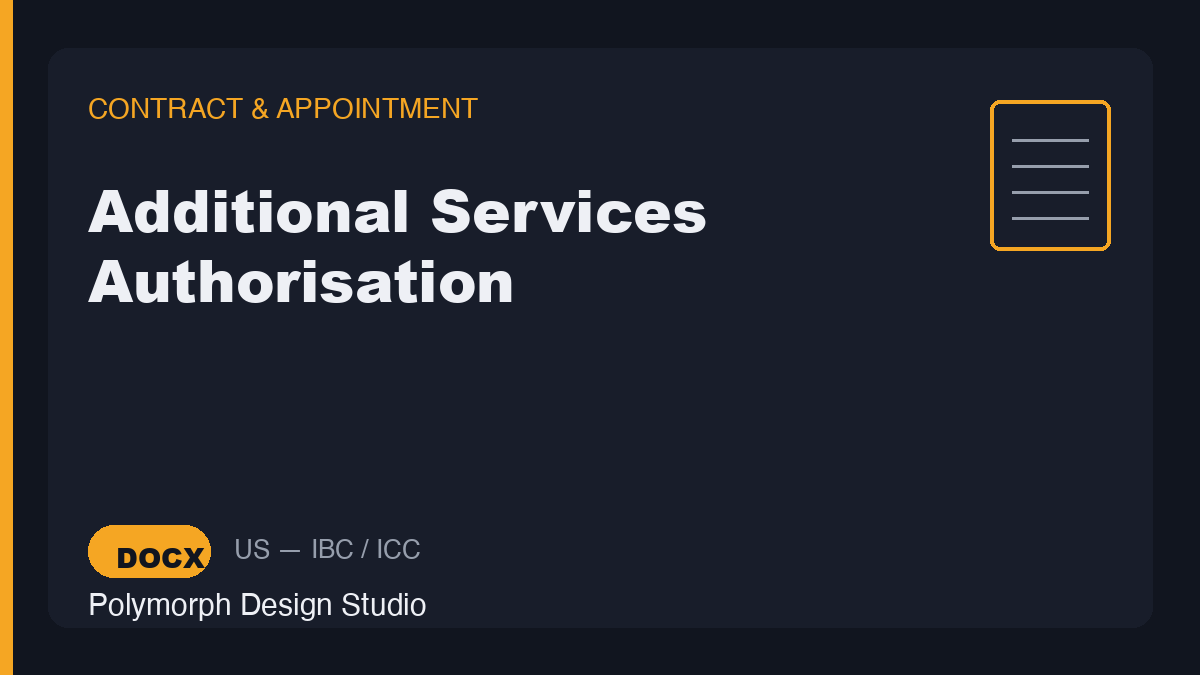 Additional Services Authorisation