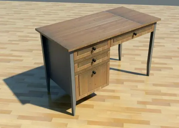 Vintage Desk — preview 1, by Tomasz Malyszek (RevitCity, CC0)