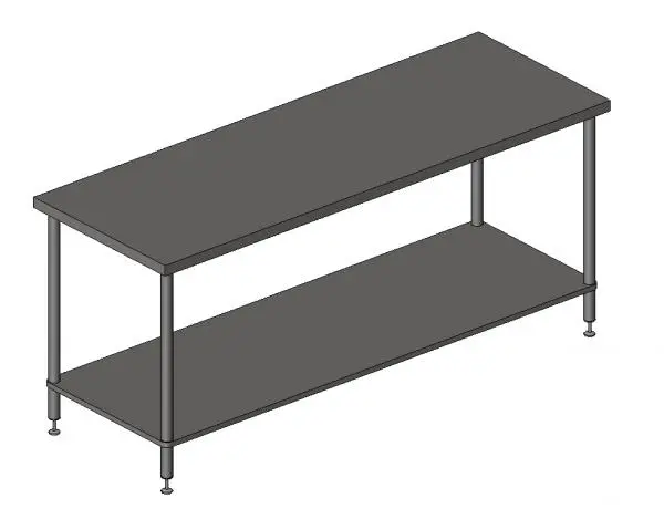 Table for Commercial Kitchen Revit 2016 — preview 1, by William Le Couteur (RevitCity, CC0)