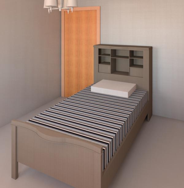 Bed with shelf