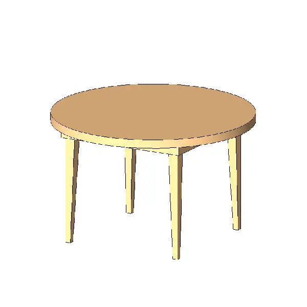Wood Table - Round — preview 1, by danpecor (RevitCity, CC0)