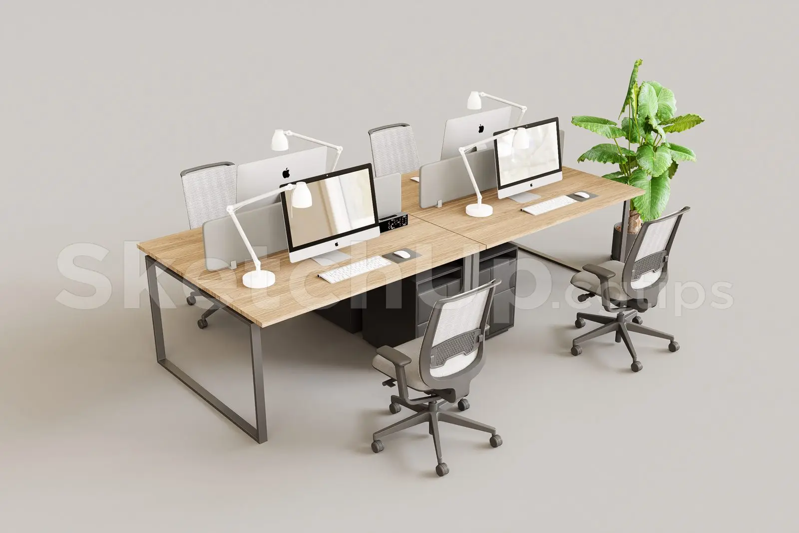 Office desk and chairs