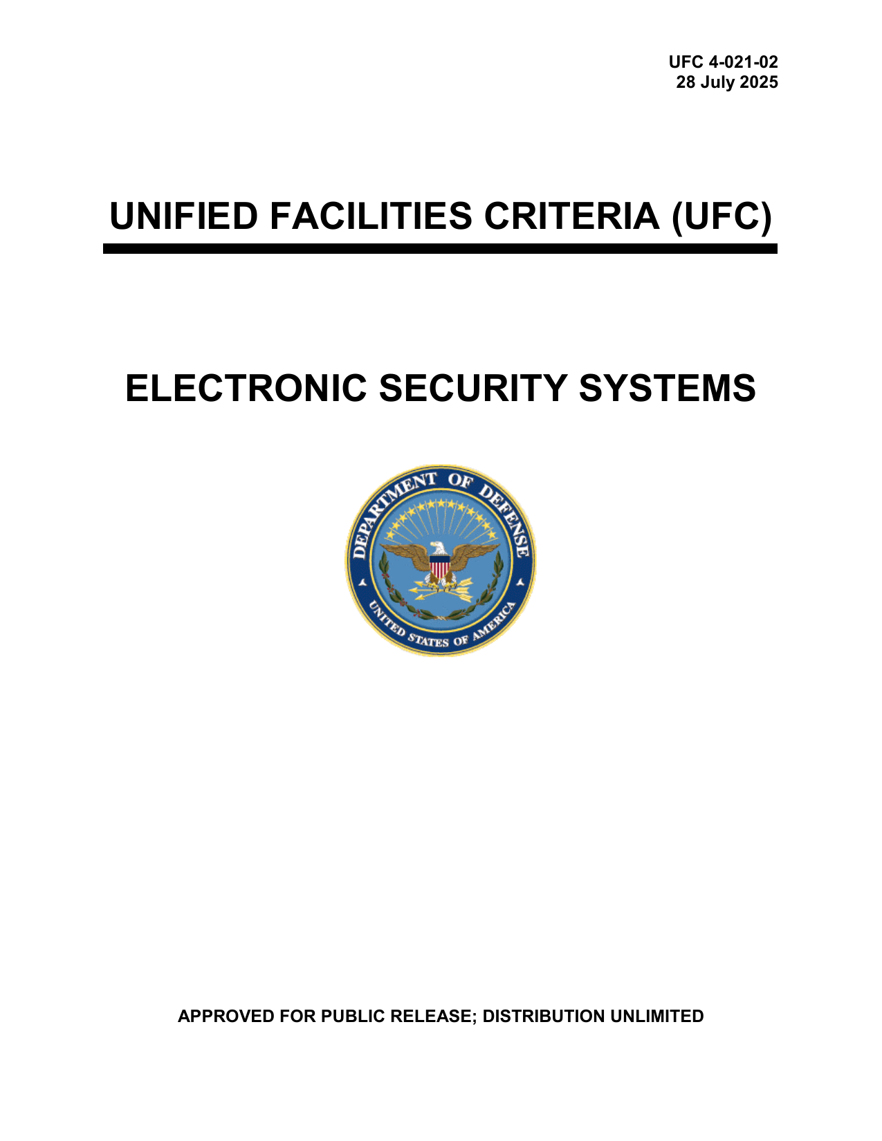 UFC 4-021-02: Electronic Security Systems