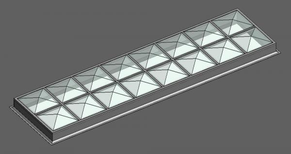 Multiple Pyramid Skylights in a Common Frame 2x any amount of units