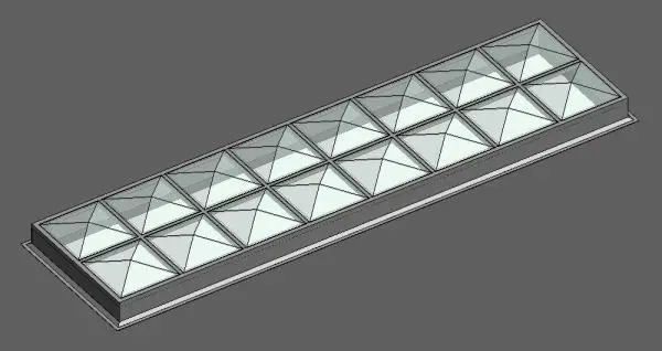 Multiple Pyramid Skylights in a Common Frame 2x any amount of units