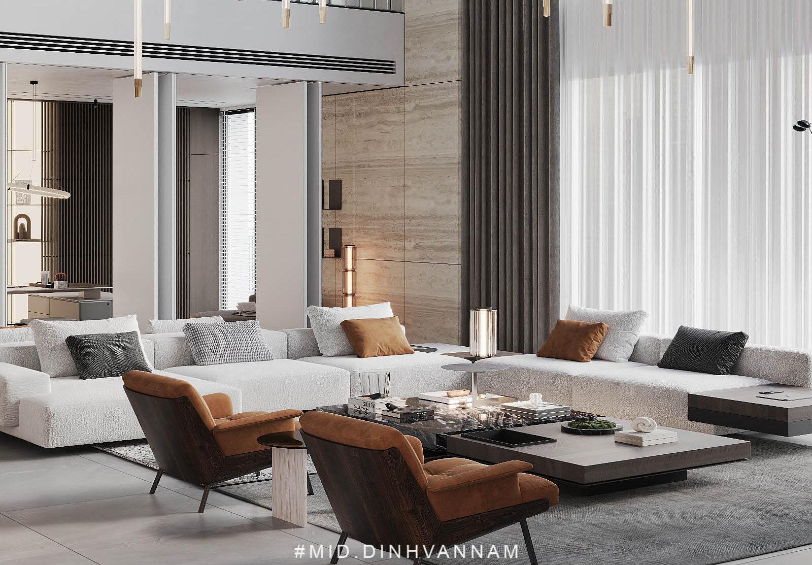 Living Room – Kitchen Interior — preview 1, by Dinh Van Nam (3dzip)