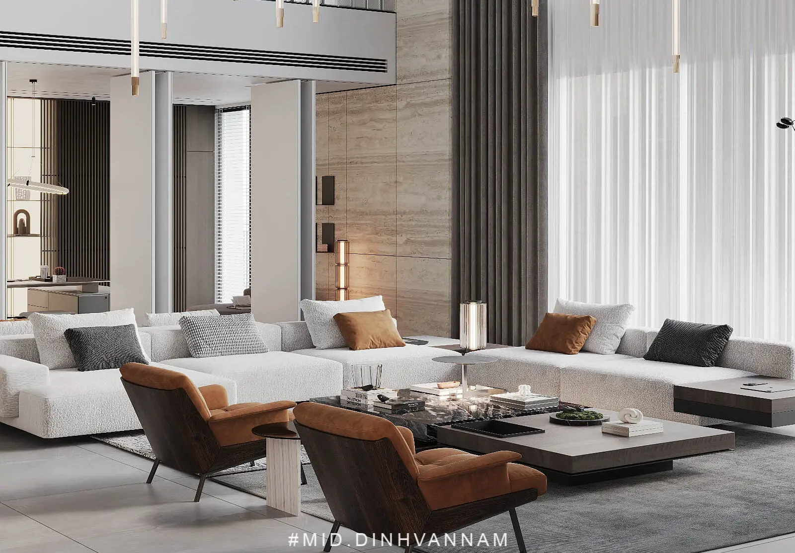 Living Room – Kitchen Interior — preview 1, by Dinh Van Nam (3dzip)