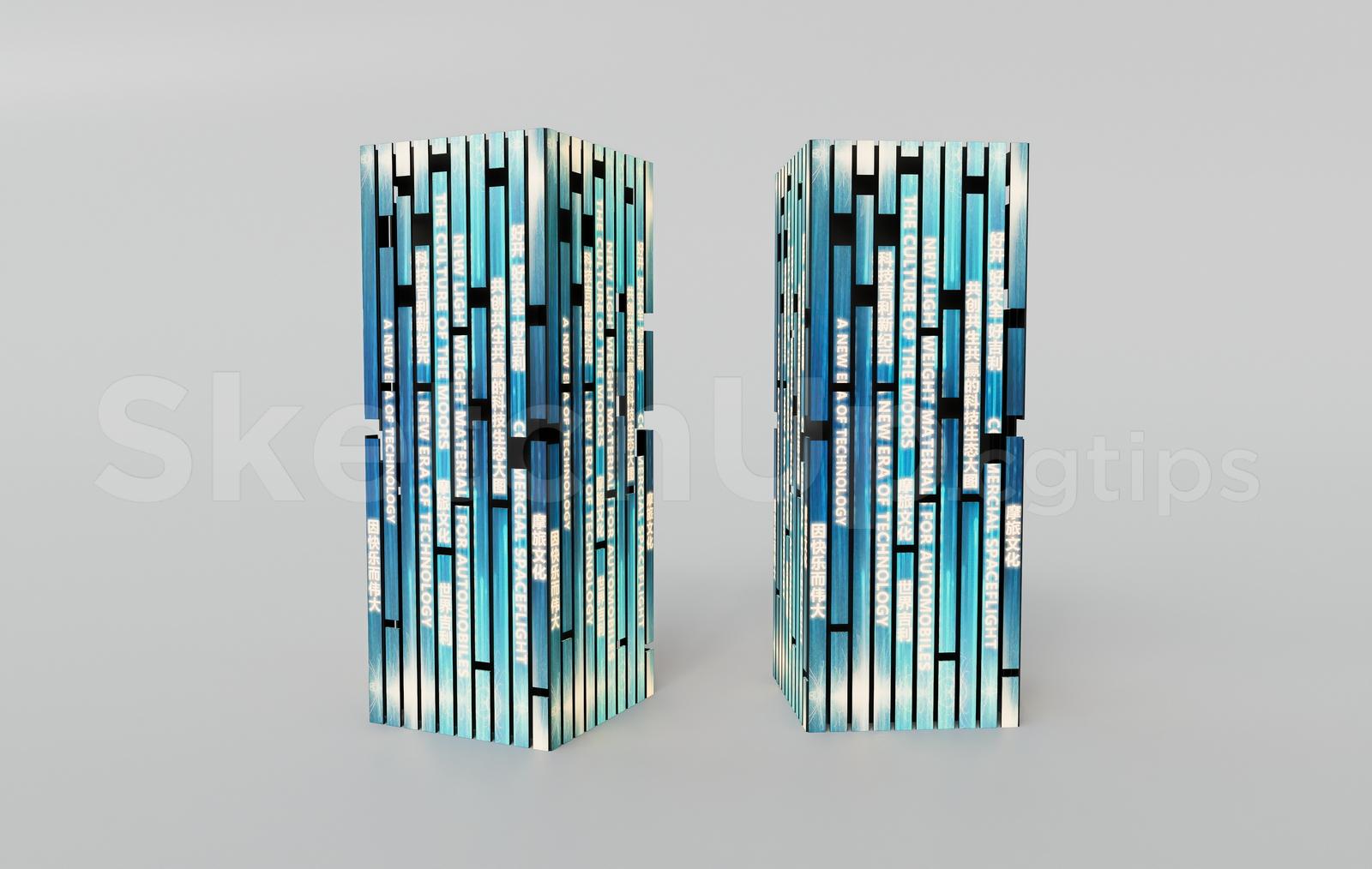 Modern Futuristic Light Column Installation