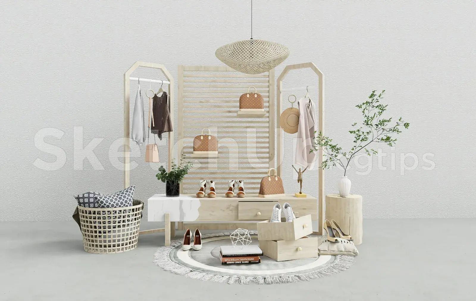 Boutique Display Furniture SketchUp Model – Fashion Store Decor