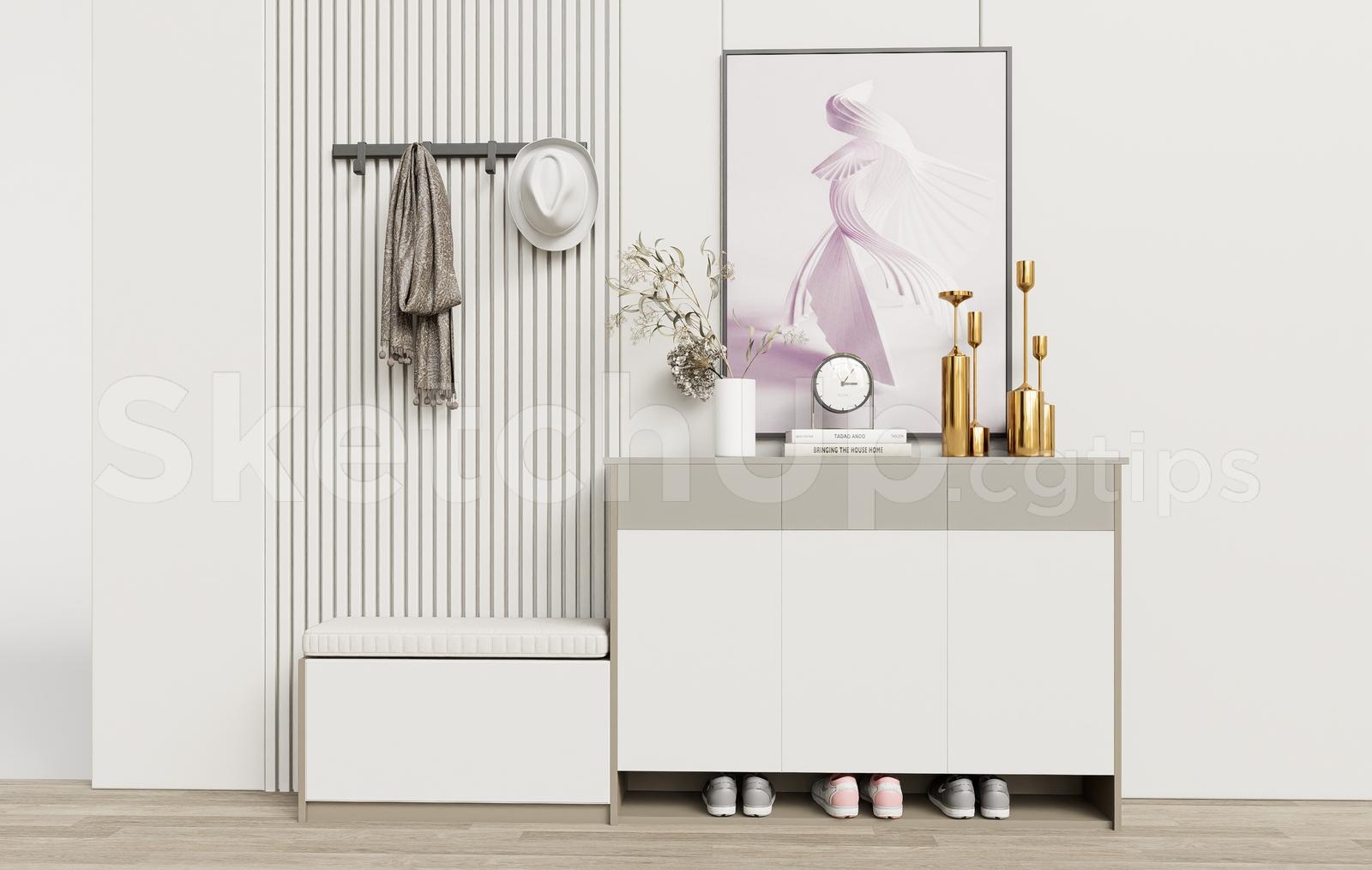 Modern Shoe Cabinet SketchUp 3D Model